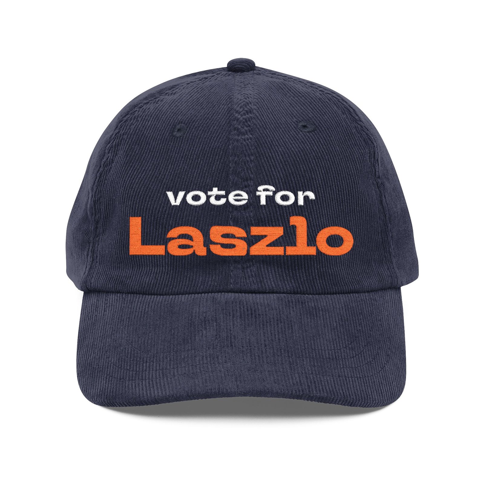 Corduroy Dad Cap — "Vote for Laszlo" Embroidered Vintage Hat - Image 5