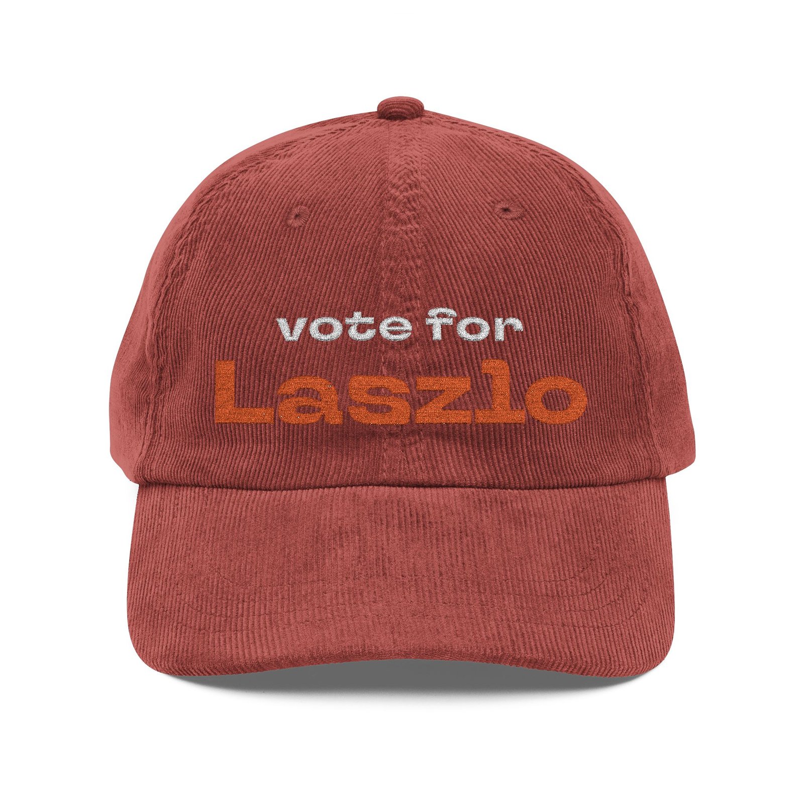 Corduroy Dad Cap — "Vote for Laszlo" Embroidered Vintage Hat - Image 9
